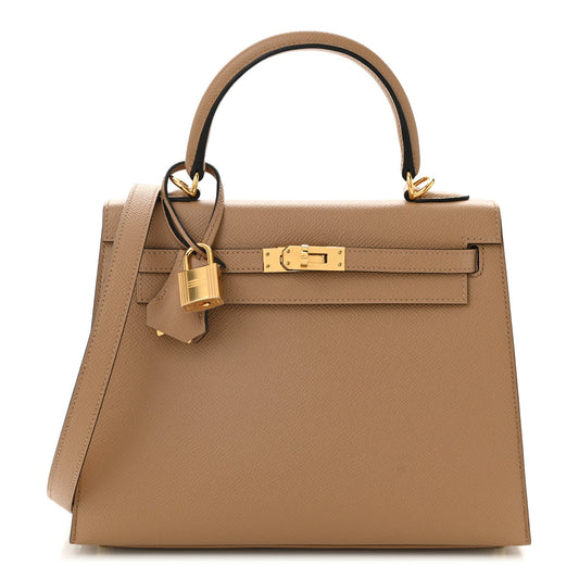 Hermes Epsom Kelly Sellier Chai Handbag Travel Bag