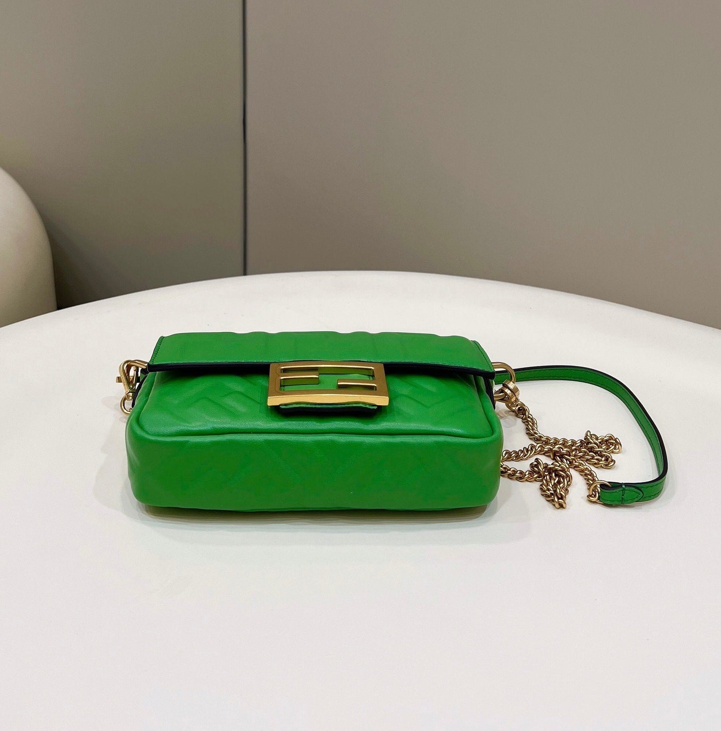 Fendi Top QualityTop Quality Baguette , Green FF Crossbody Bag