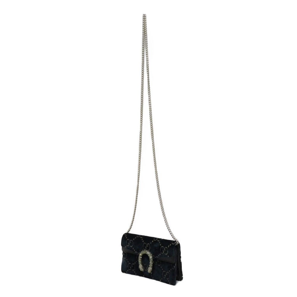 Gucci 9TIBN Velvet x Tiger Leather Patent Calf Blue Shoulder Bag