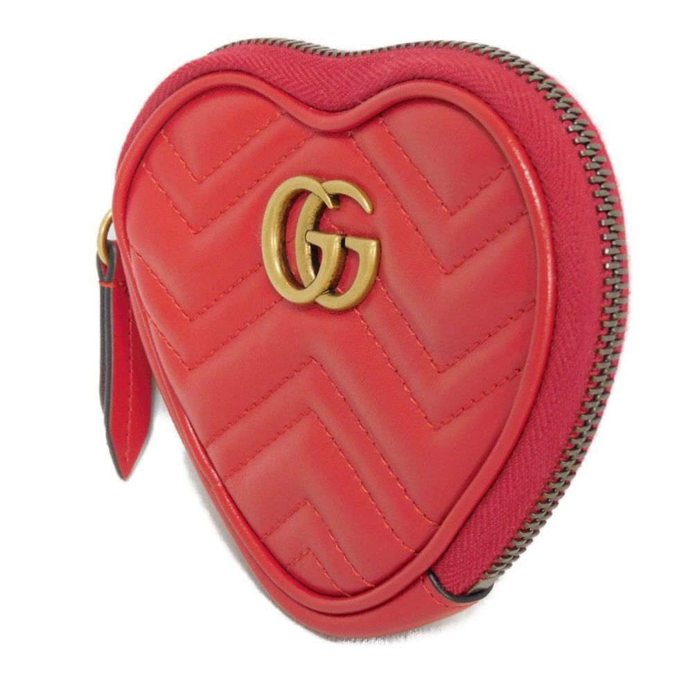 Gucci Coin case DTDHT Current Chevron Leather Calf Red Marmont Jewelry