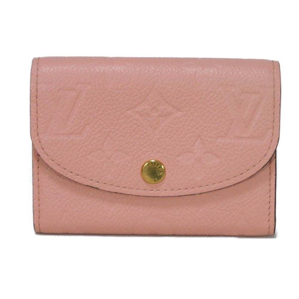 Louis Vuitton Bifold M81520 Implant embossed Rose Monogram Leather Pink Wallet Case