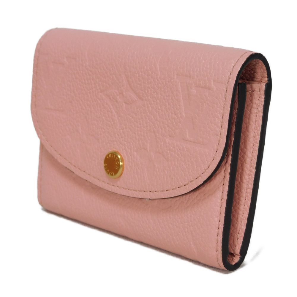 Louis Vuitton Bifold M81520 Implant embossed Rose Monogram Leather Pink Wallet Case