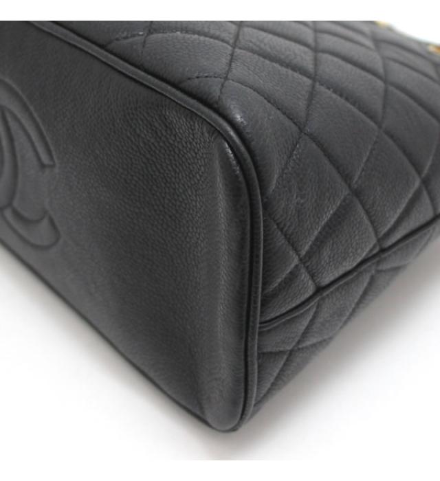Chanel Shoulder Hand Bag Caviar Skin Matelasse Black Shoulder Bag