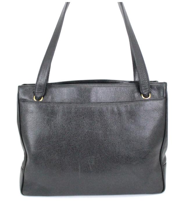 Chanel Shoulder Tote Bag Coco Mark Caviar Black Shoulder Bag