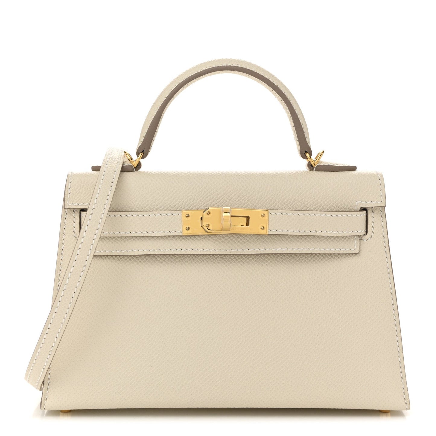 Hermes Epsom Kelly Sellier Craie Handbag Mini Travel Bag