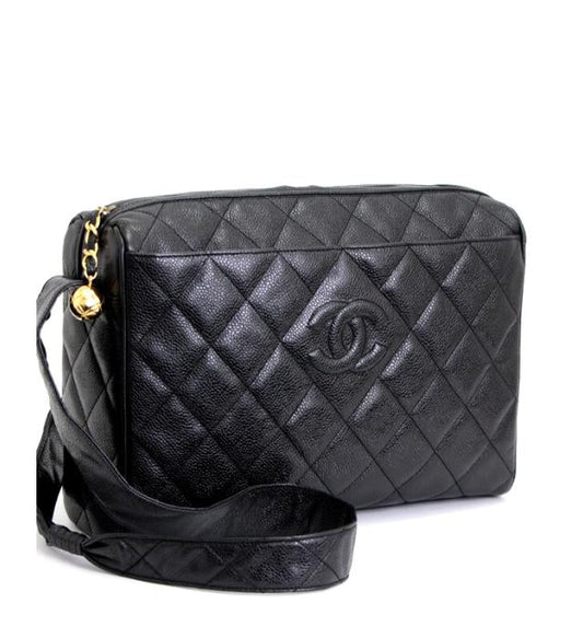 Chanel Caviar 30 Shoulder Bag Leather Matelasse