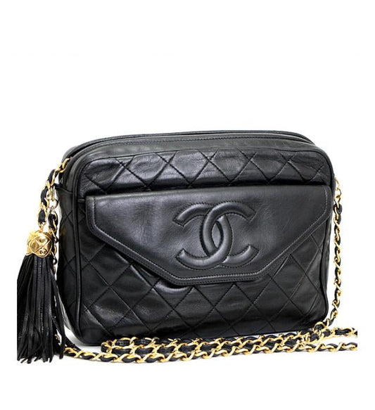 Chanel Chain Shoulder Bag Fringe Leather Matelasse Jewelry