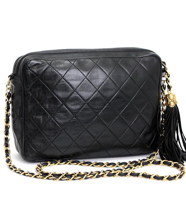 Chanel Chain Shoulder Bag Fringe Leather Matelasse Jewelry