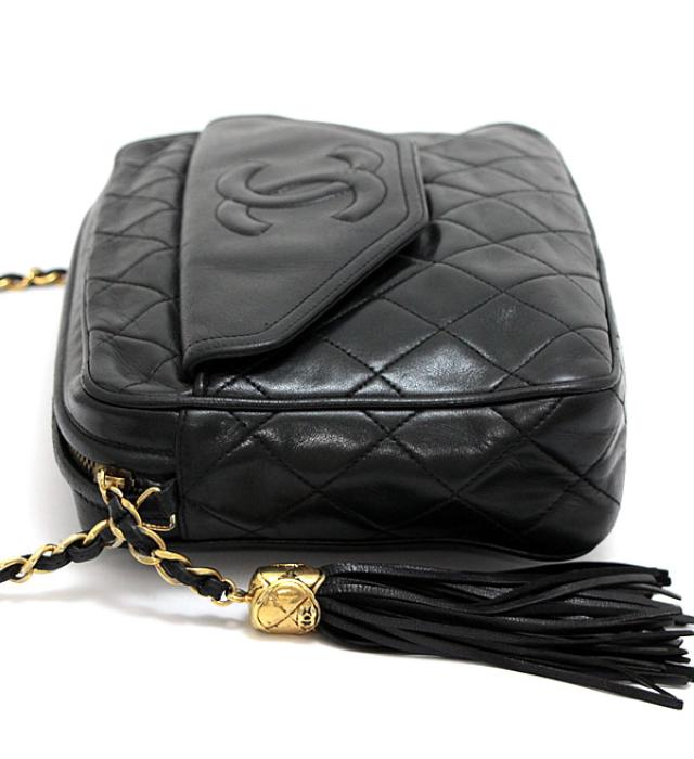 Chanel Chain Shoulder Bag Fringe Leather Matelasse Jewelry