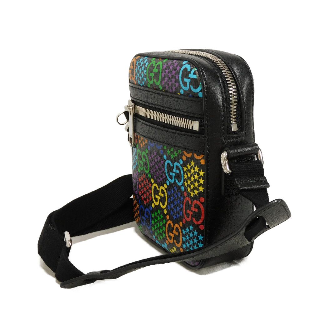 Gucci H20AN GG psychedelic x embossed Leather Canvas Calf Multicolor Shoulder Bag
