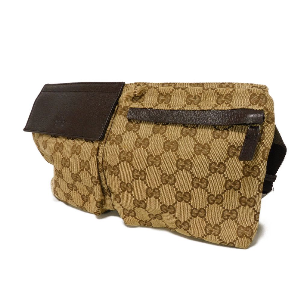 Gucci Sling GG x beige Logo Leather Canvas Nylon Calf Handbag