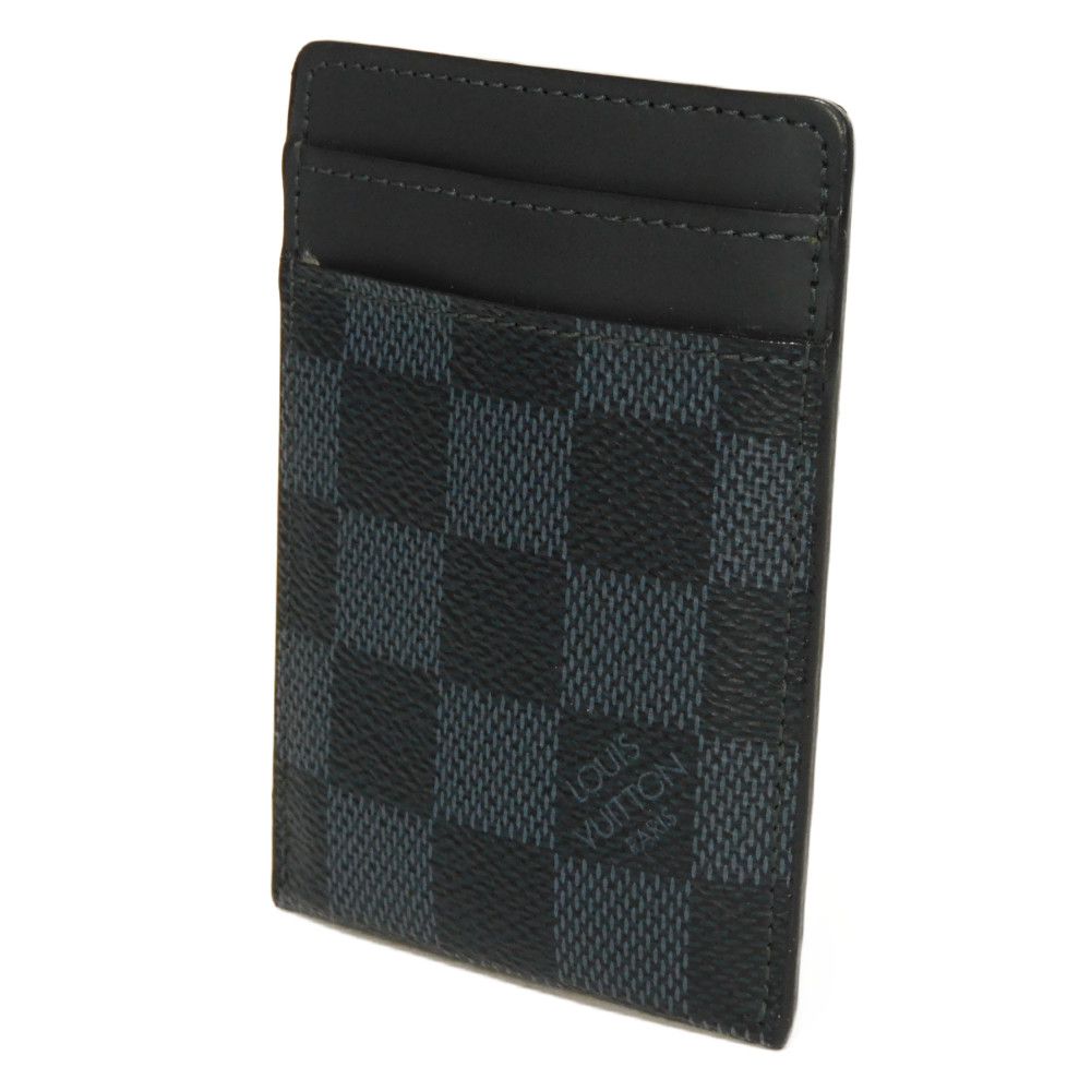 Louis Vuitton N63217 Damier cobalt x cowhide Leather Canvas Navy Wallet Case