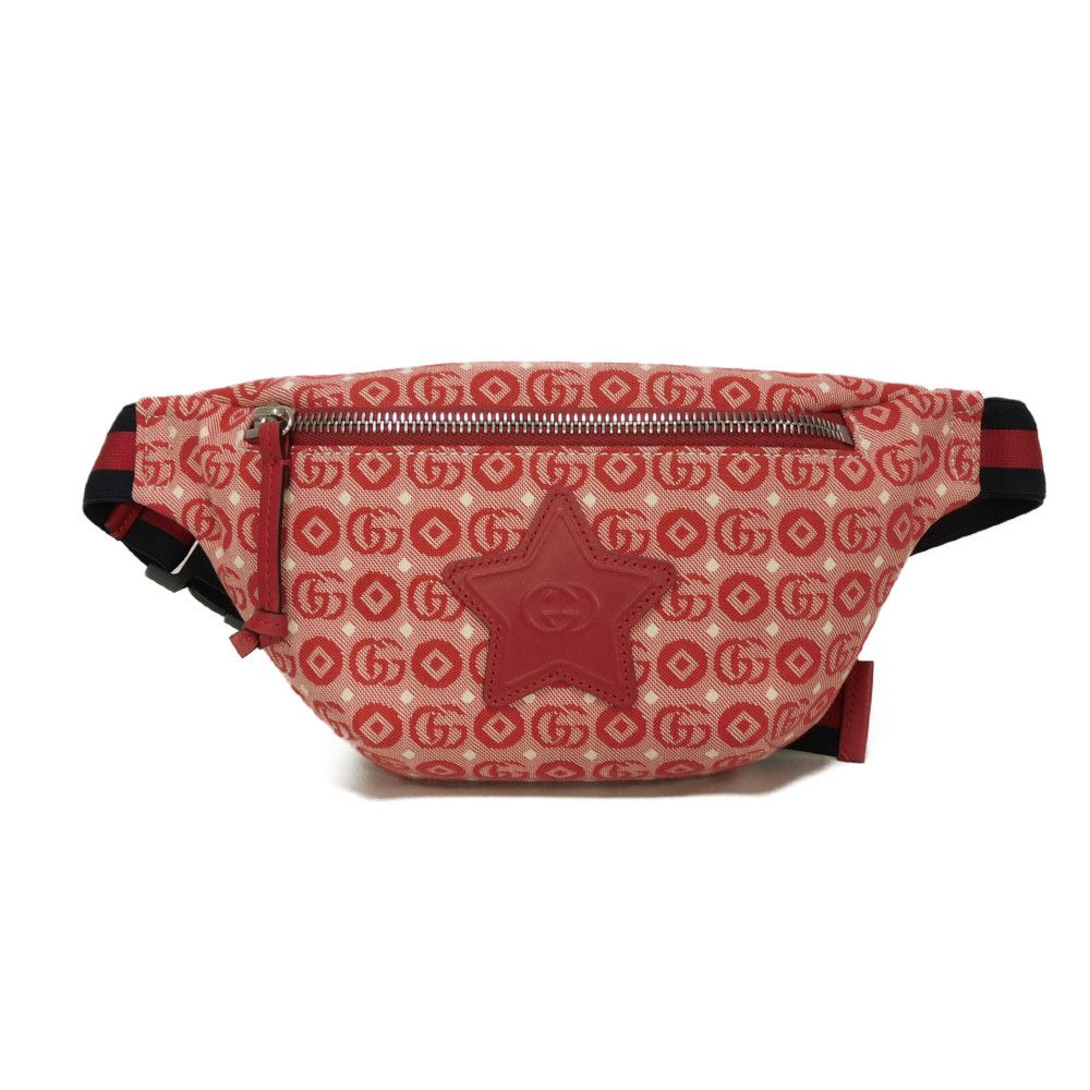 Gucci Star Interlocking Cotton Calf Waist Bag Leather Canvas Travel Bag