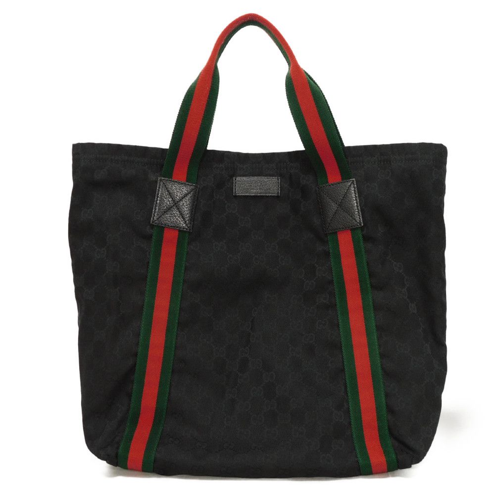 Gucci GG x embossed Logo embossing Leather Canvas Calf Black Tote Bag