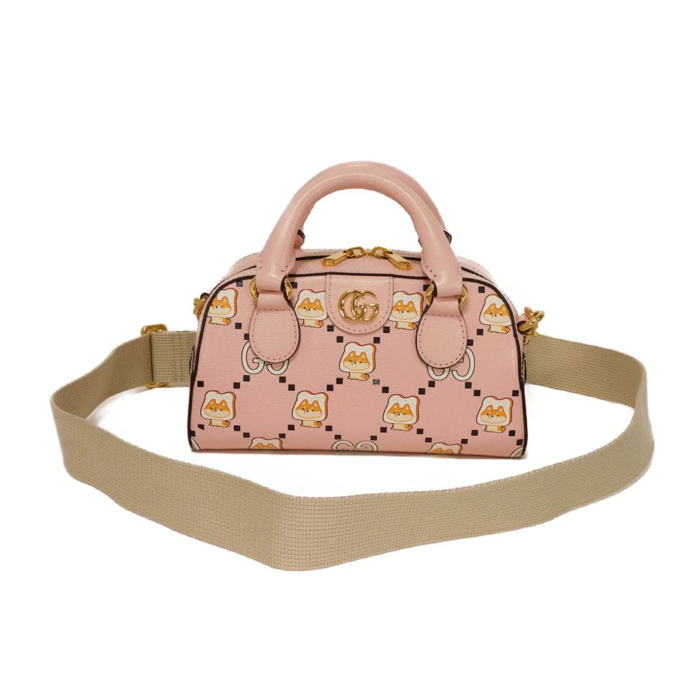 Gucci Animal Print Bag Calf 2Way Bag Leather Mini Travel Bag