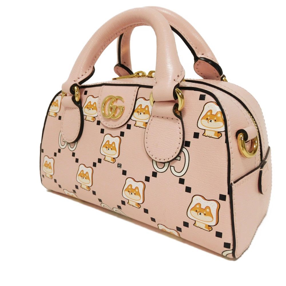 Gucci Animal Print Bag Calf 2Way Bag Leather Mini Travel Bag