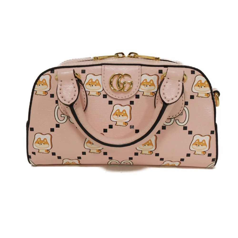 Gucci BUY Light GG Offdia Animal Leather Calf Pink Mini Bag
