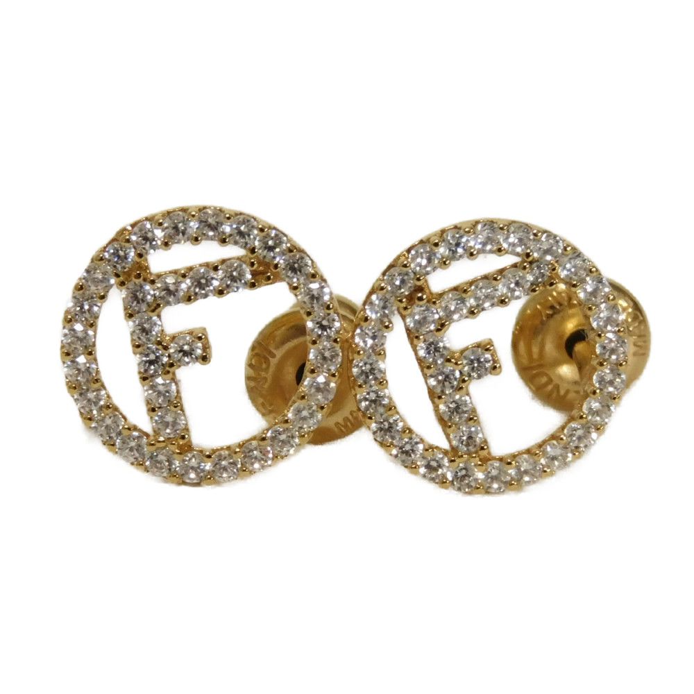 Fendi Pierce 8Ag738 6Dm Bronze Zircon Clear Circle Is Logo Travel Bag