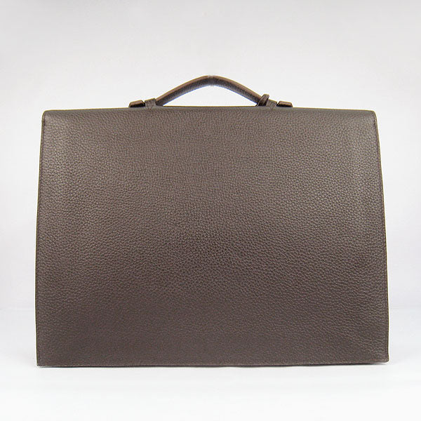 Hermes Luxury Briefcases Unisex Briefcase Coffee Handbag Travel Bag