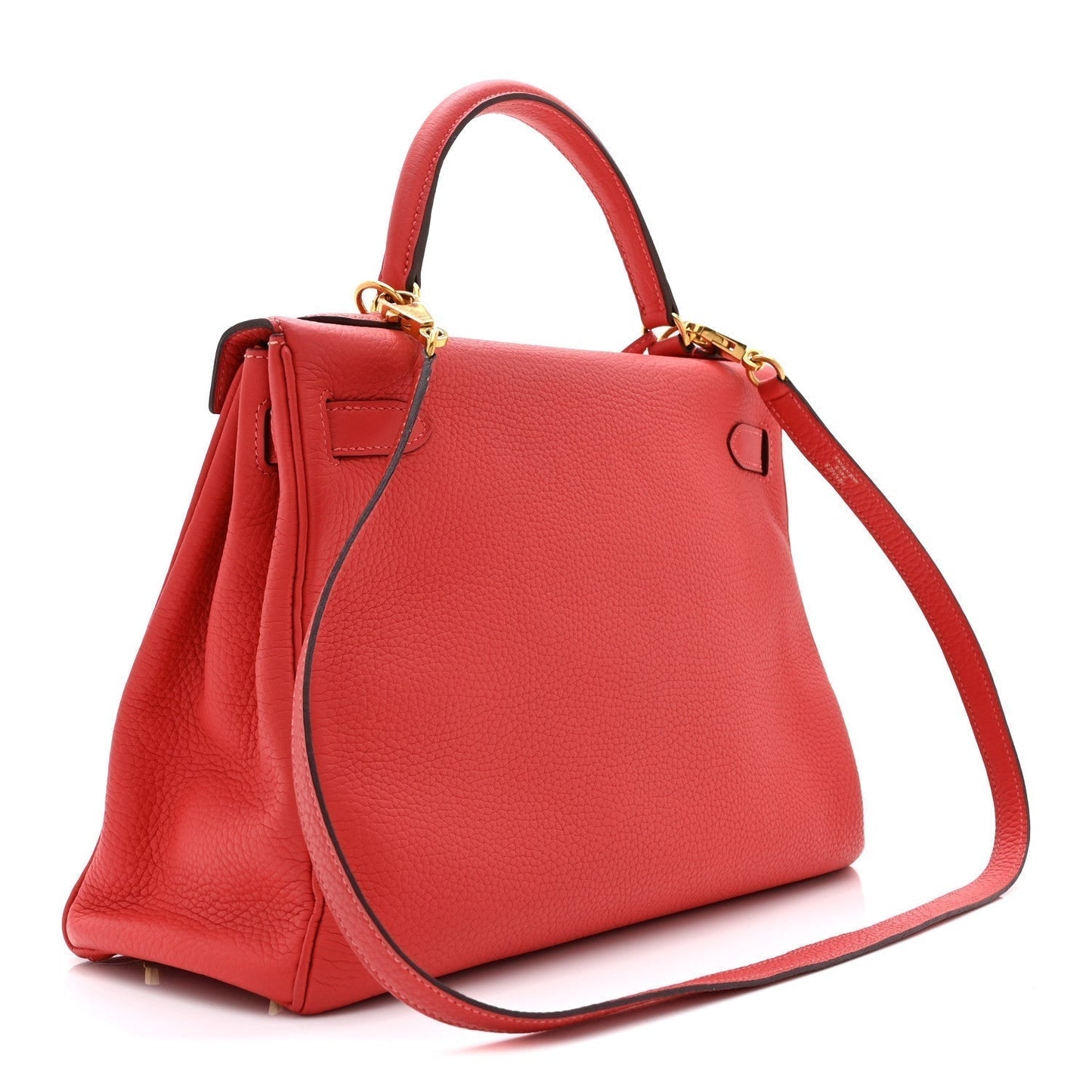 Hermes Togo Kelly Retourne Rouge Pivoine Handbag Travel Bag