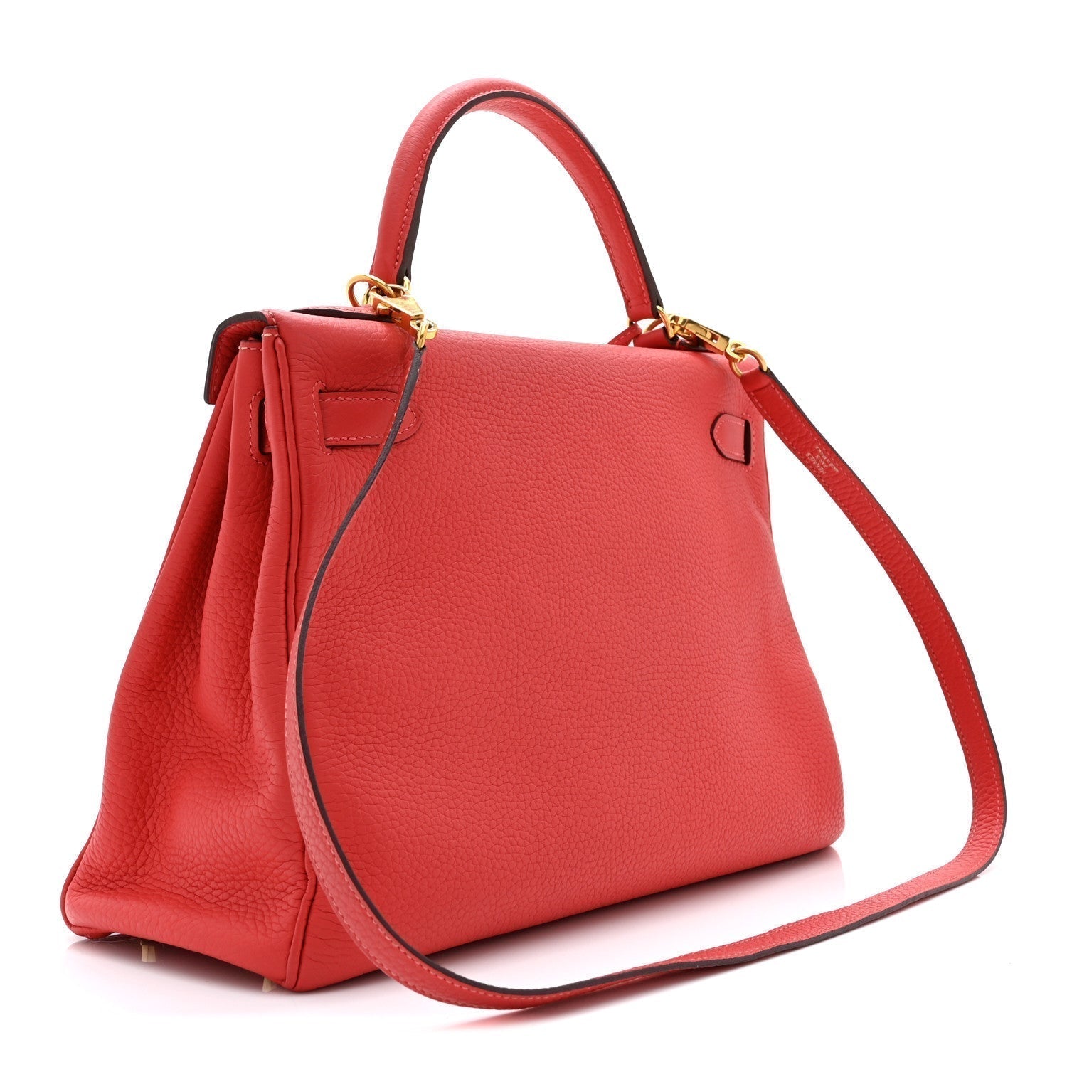 Hermes Togo Kelly Retourne Rouge Pivoine Handbag Travel Bag