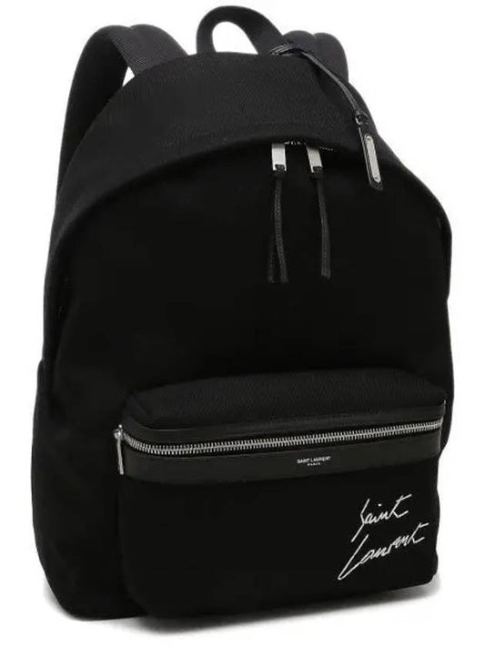 YSL Saint Laurent Luxury Trending City Backpack Canvas Black Embroidered