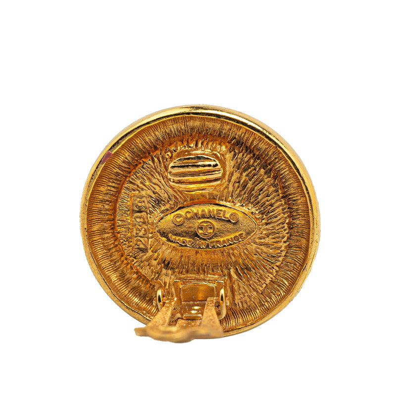 Gold Plated Coco Mark Earrings Jewelry Metal Detail