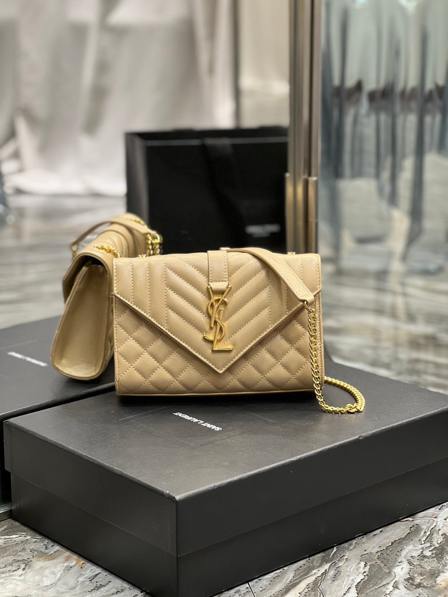 YSL Saint Laurent Ysl Saint Laurent Small Bag Dark Beige In Travel Bag