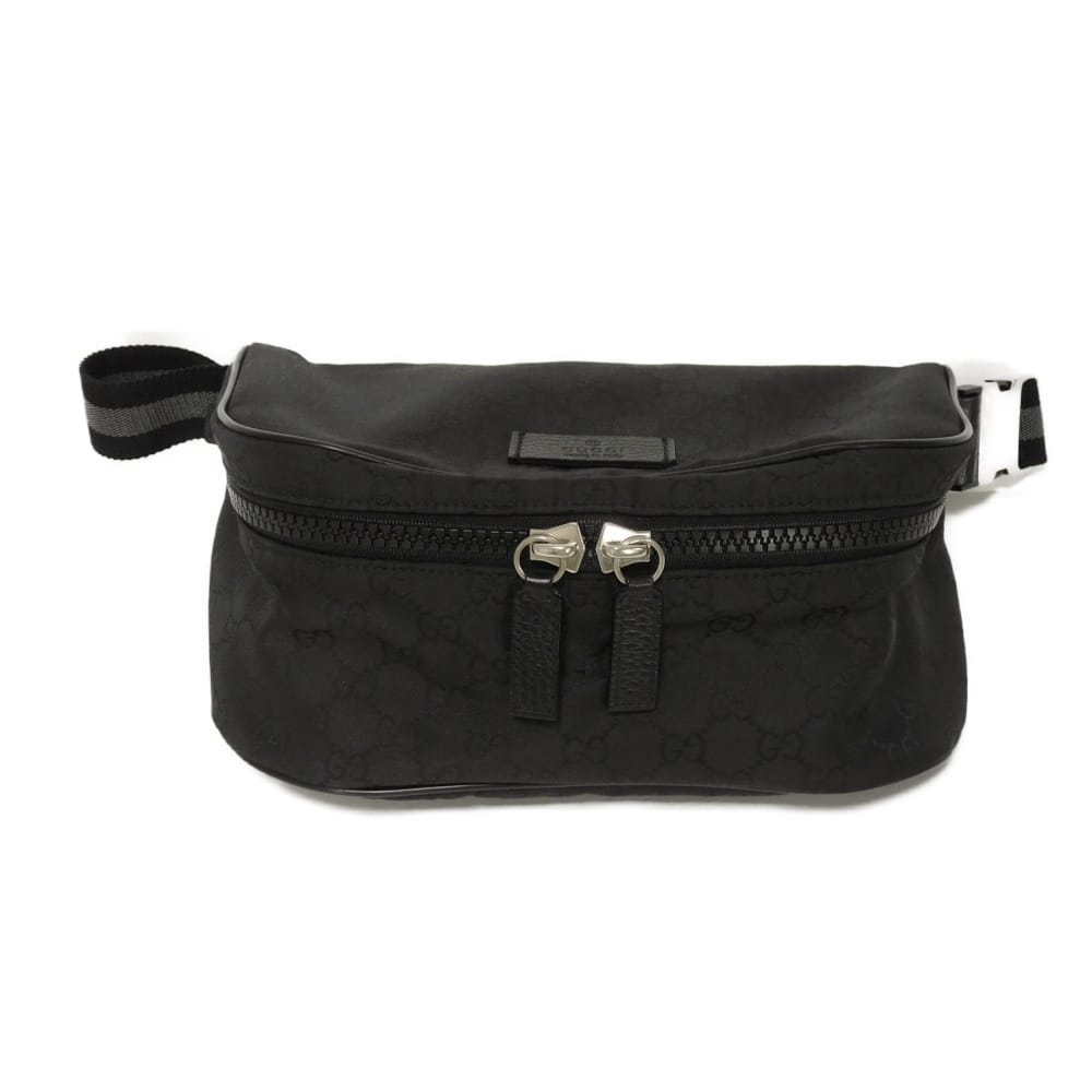 Gucci Calf Waist Bag Leather Nylon Travel Bag