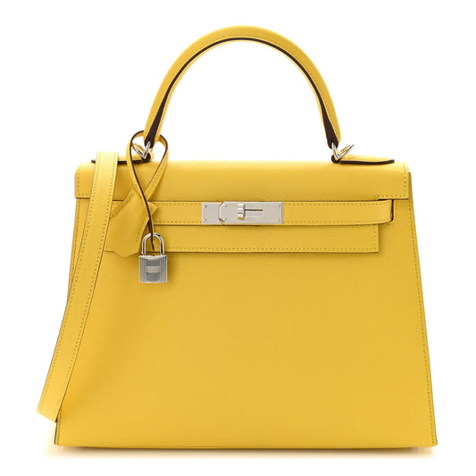 Hermes Epsom Kelly Sellier Jaune De Naples Handbag Travel Bag