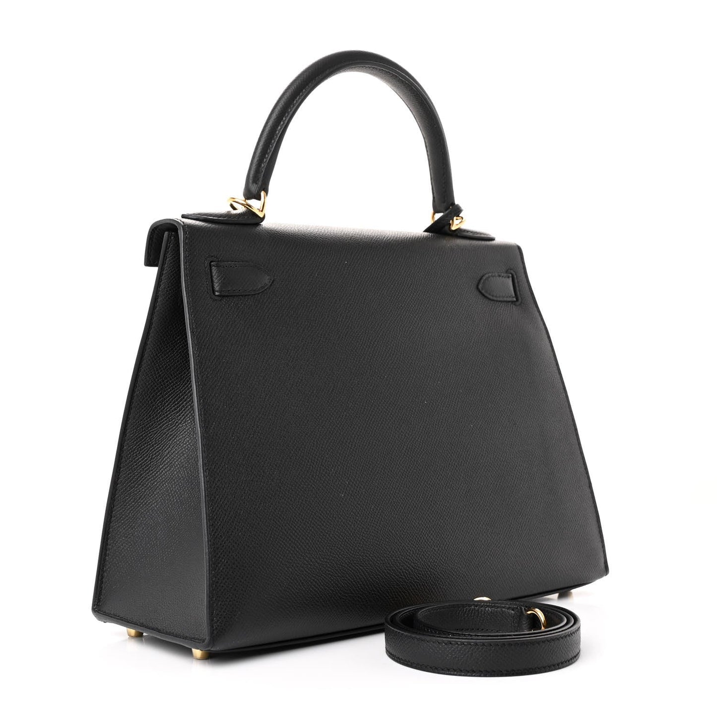 Hermes Epsom Kelly Sellier Handbag Black Travel Bag 28 Black 1753299