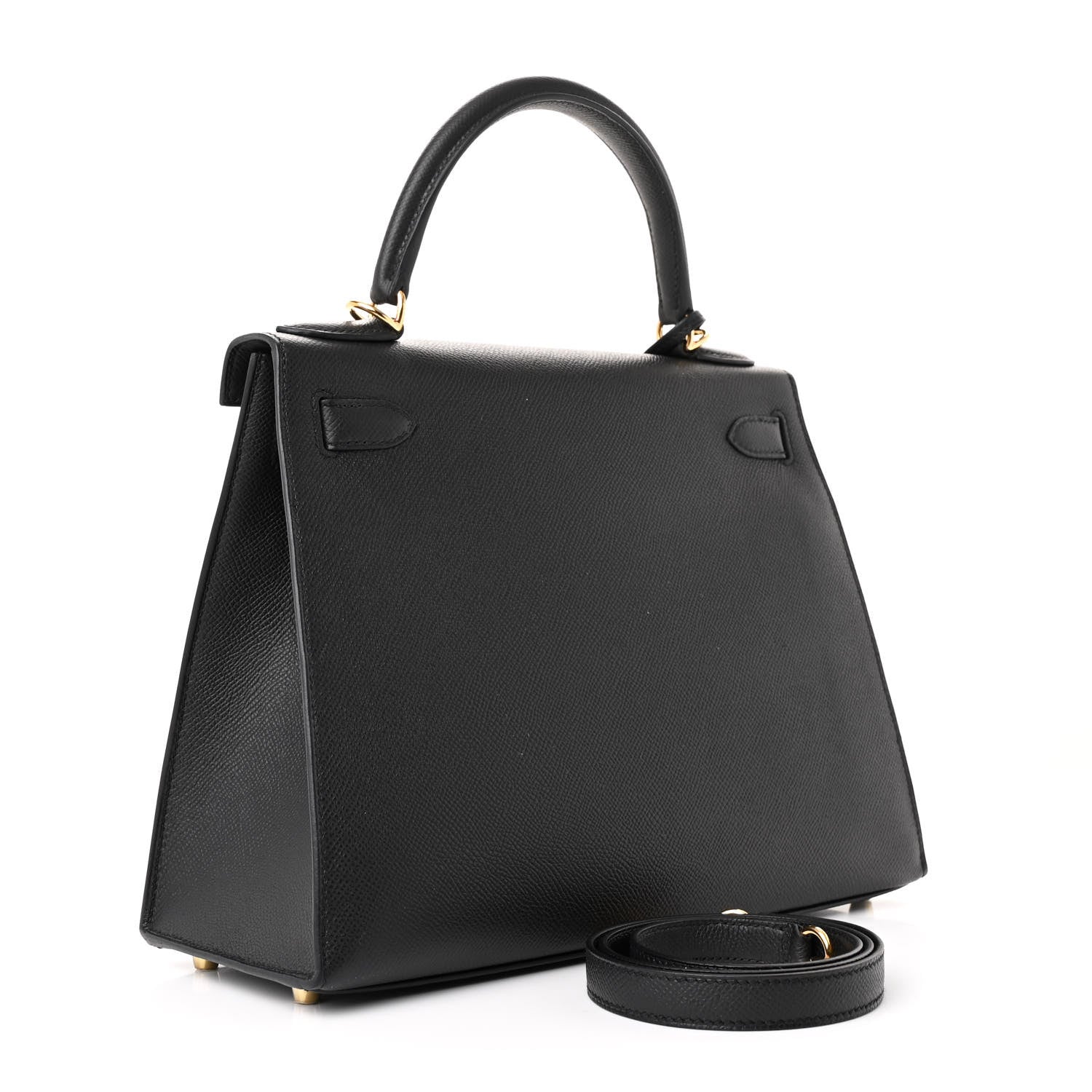 Hermes Epsom Kelly Sellier Handbag Black Travel Bag 28 Black 1753299