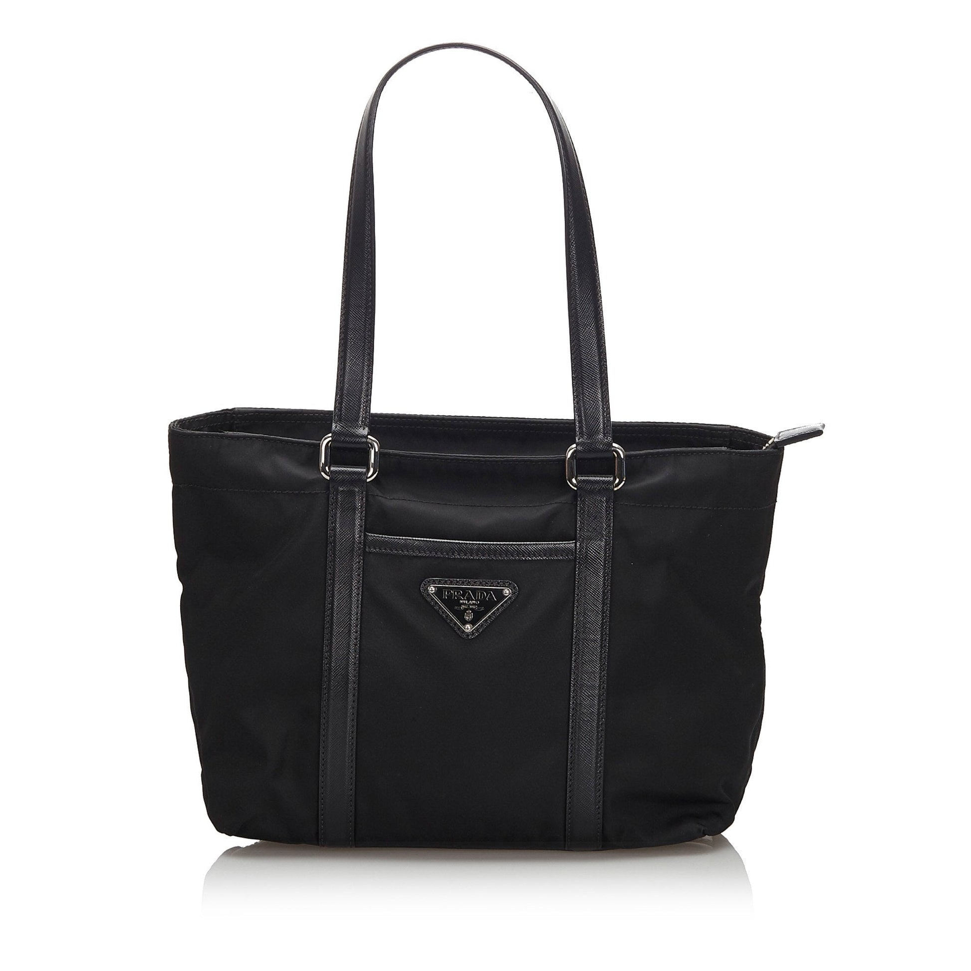 Prada Fabric Tessuto Tote Bag Italy Nylon Black