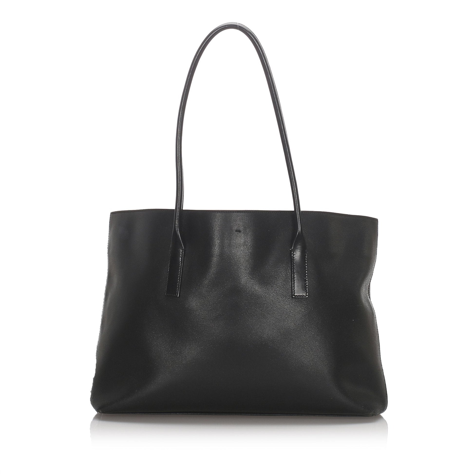 Prada Calf Tote Bag Italy Leather Calf Leather Black