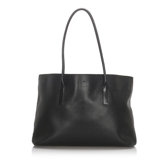 Prada Calf Tote Bag Italy Leather Calf Leather Black