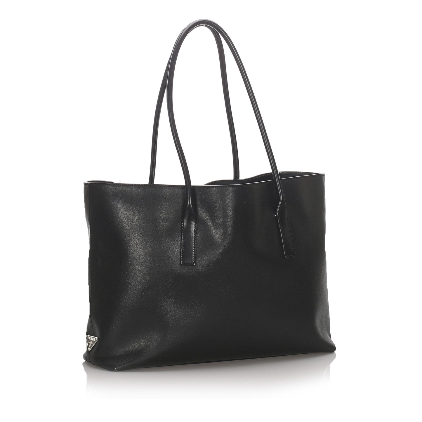 Prada Calf Tote Bag Italy Leather Calf Leather Black