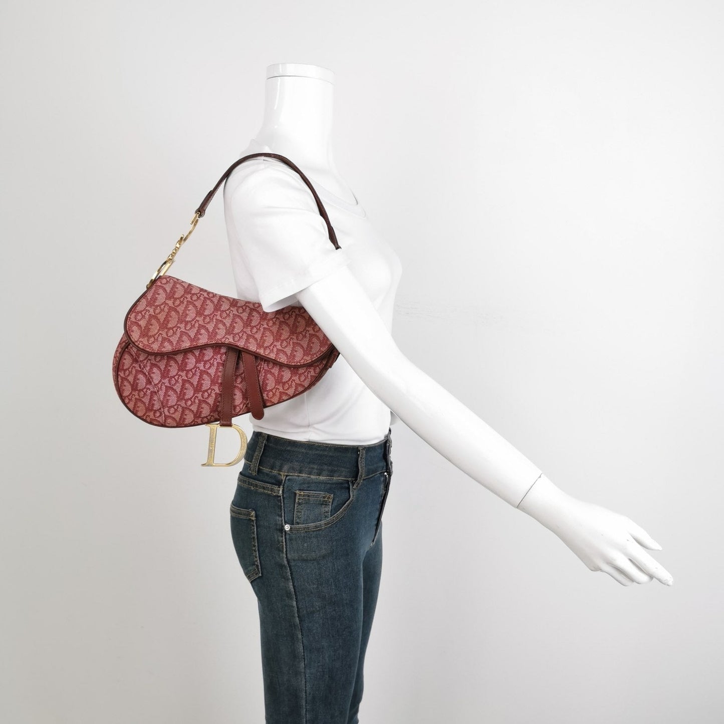 Dior Saddle Burgundy Oblique Shoulder Bag Red