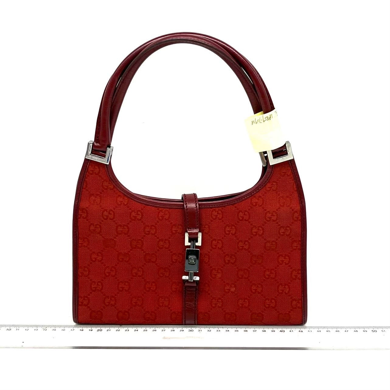 Gucci Jackie Fabric Monogram Leather Red Shoulder Bag
