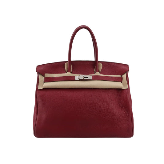 Hermes Birkin B Rubis Togo Calfskin Tone Palladium Leather Silver Travel Bag