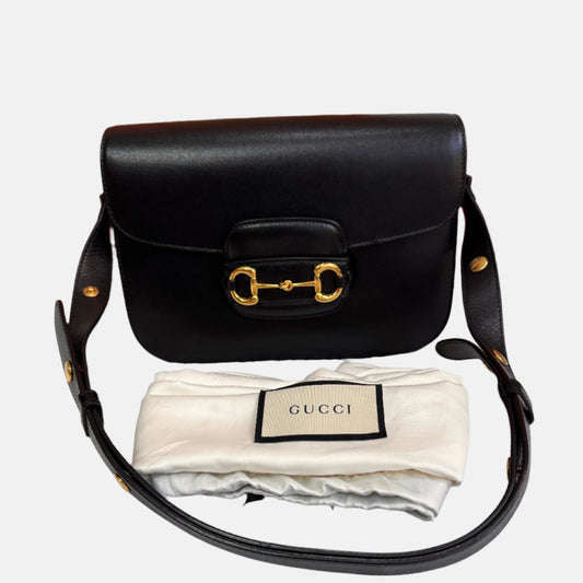 Gucci Horsebit Leather Black Small Travel Bag