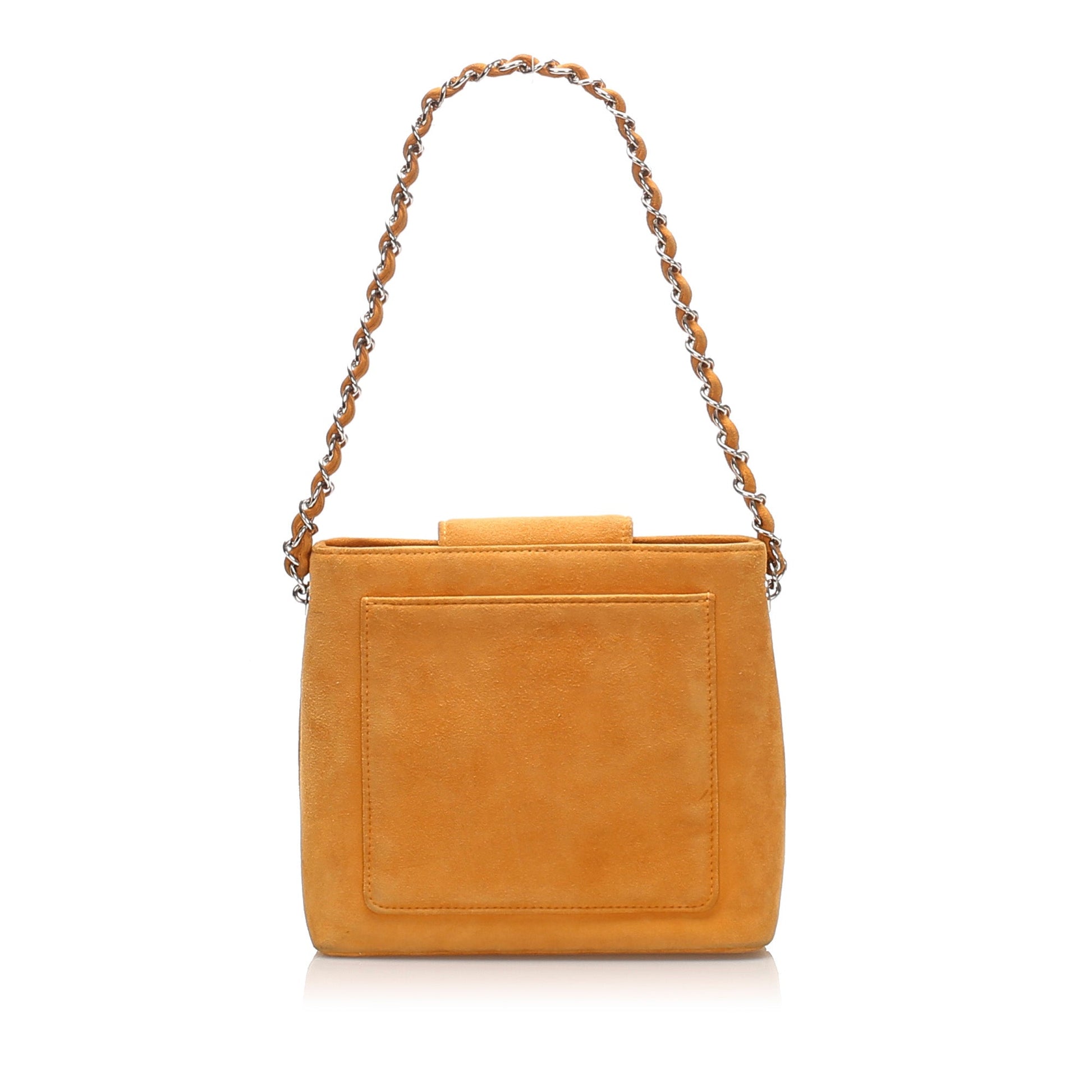 Chanel CC Handbag Orange Suede