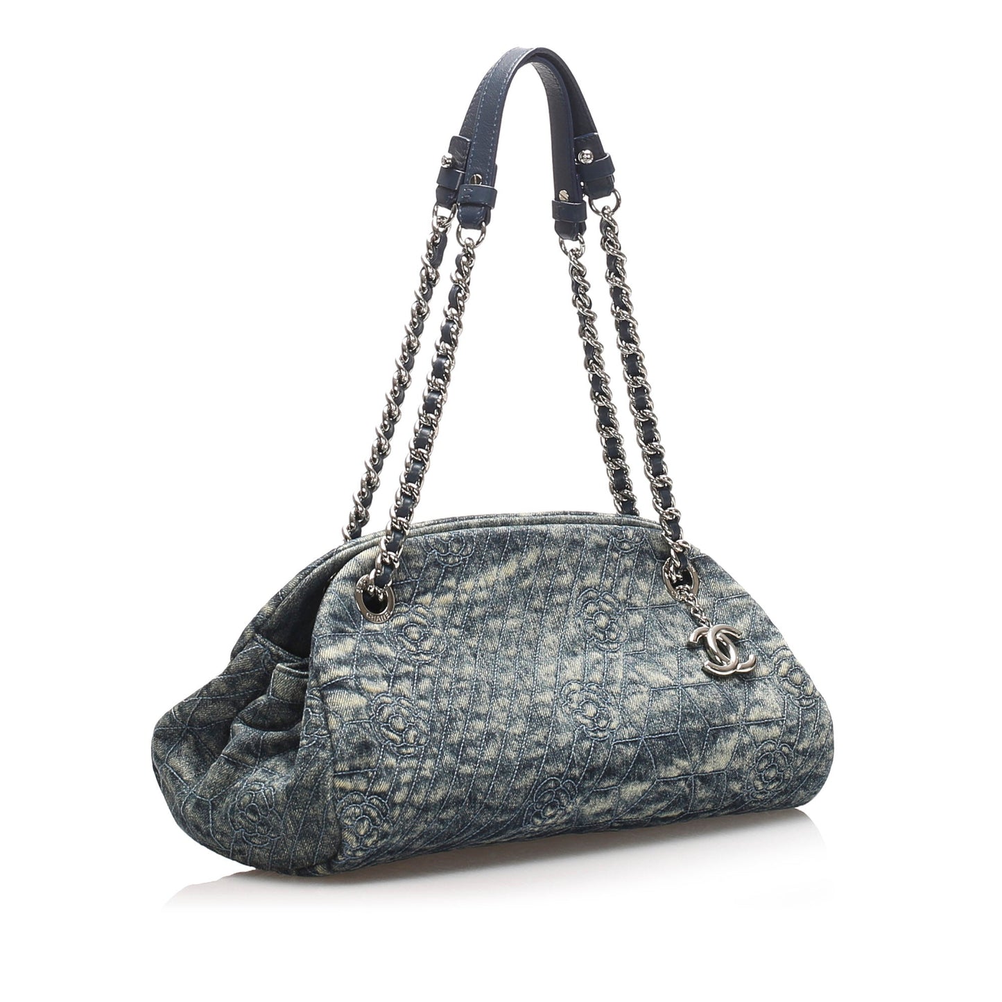 Chanel Camellia Mademoiselle Shoulder Bag Denim Blue