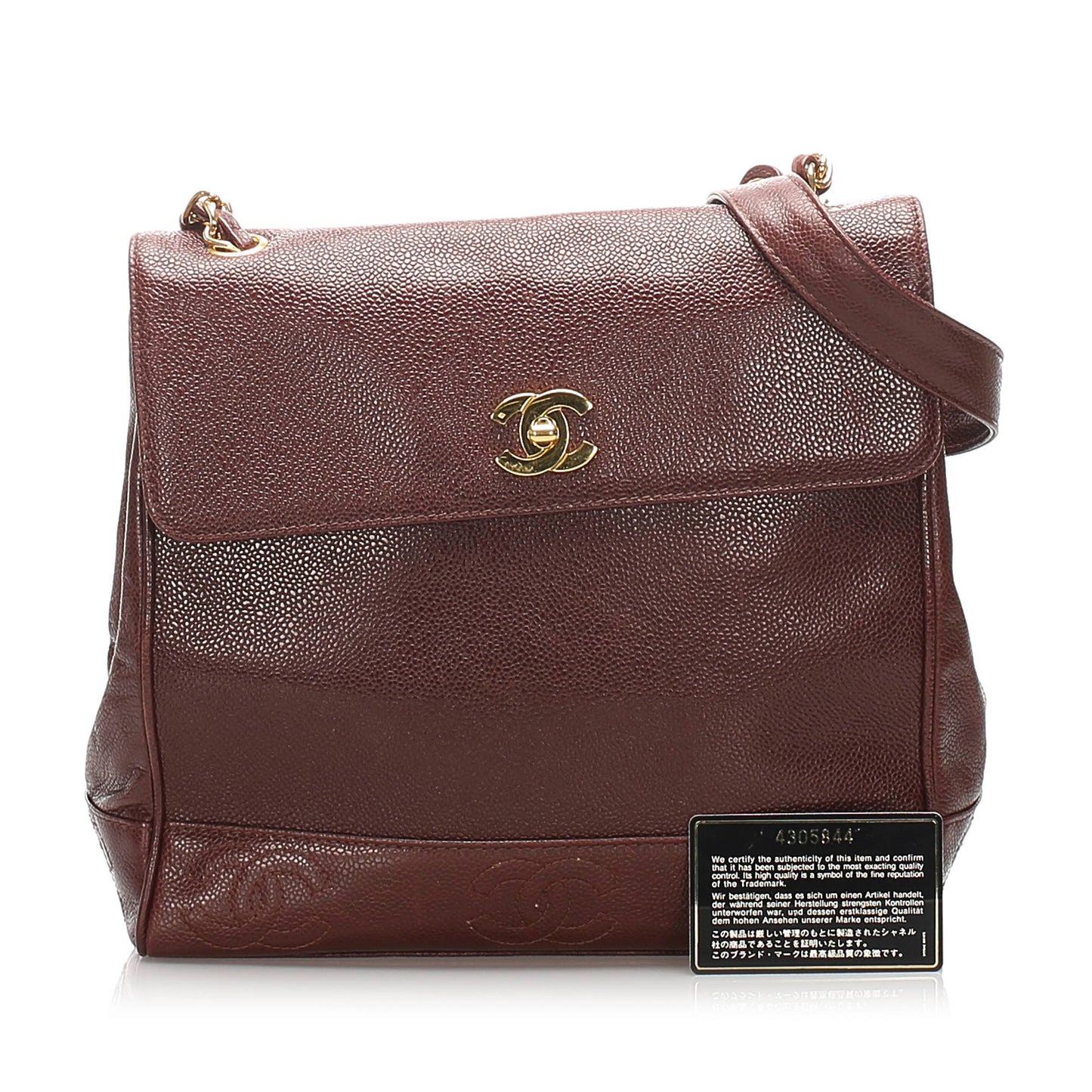 Chanel Caviar Shoulder Bag Leather Red