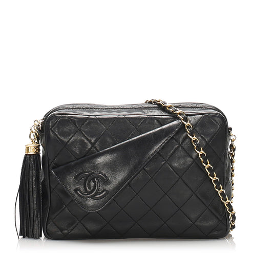 Chanel Lambskin Chain Shoulder Bag Leather Matelasse
