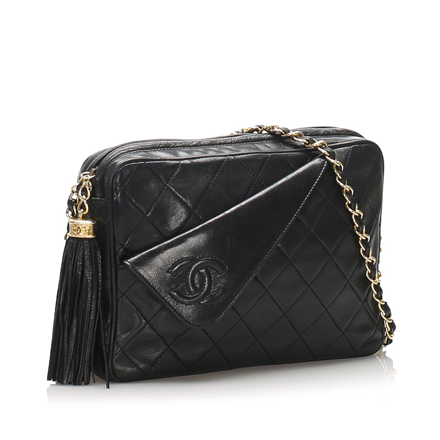 Chanel Lambskin Chain Shoulder Bag Leather Matelasse