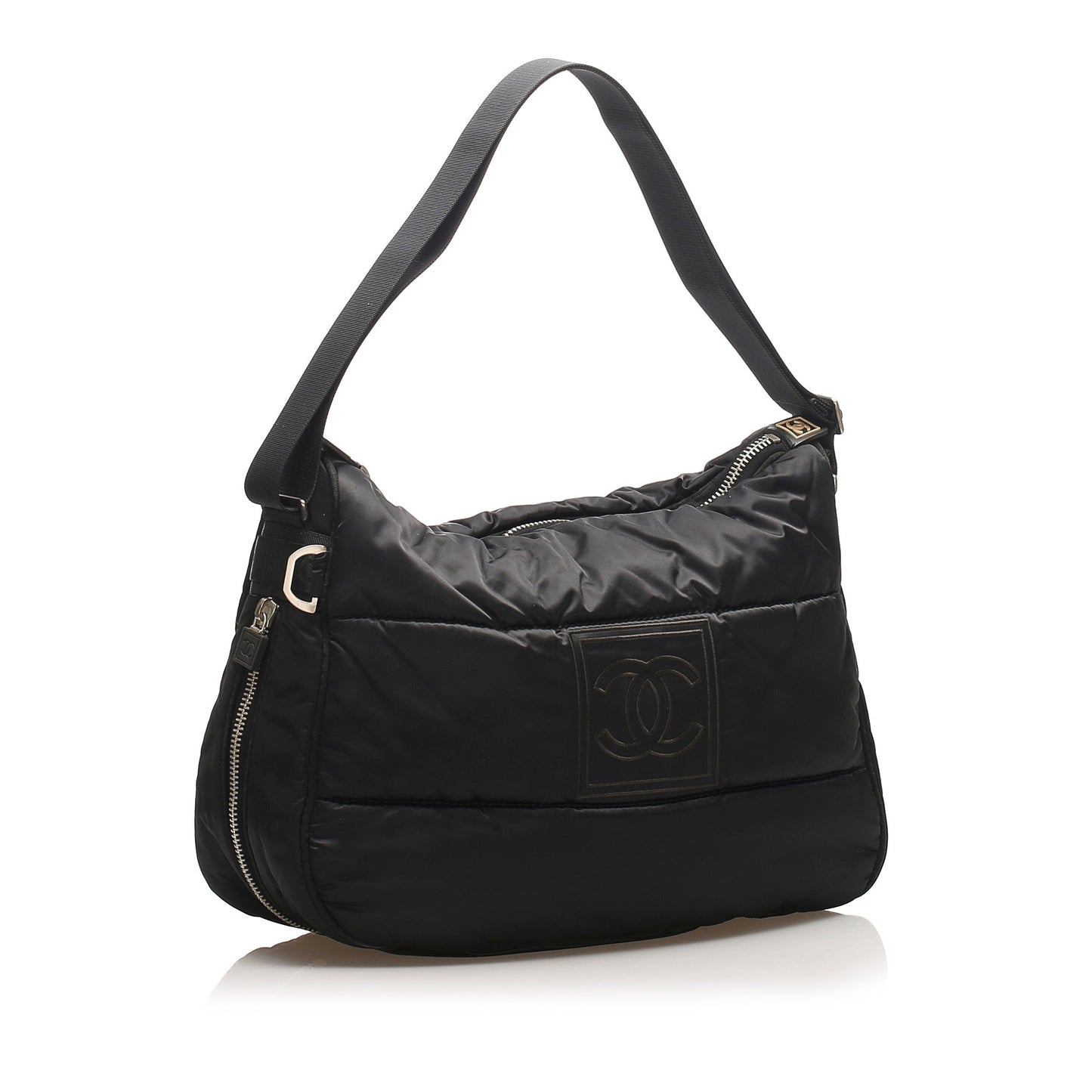Chanel Sport Line Chain Shoulder Bag Nylon Black