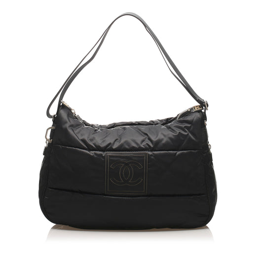 Chanel Sport Line Chain Shoulder Bag Nylon Black