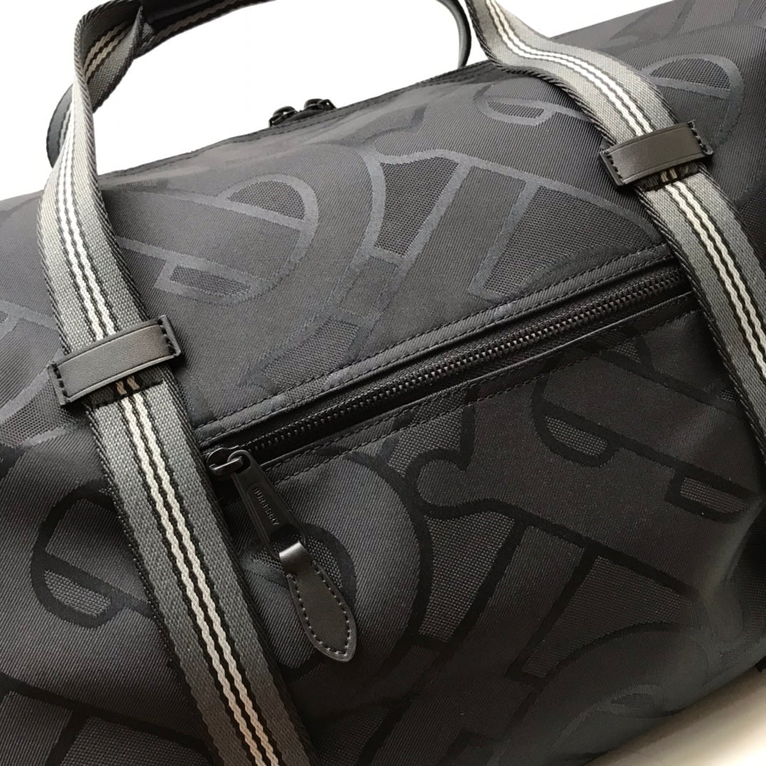 Top Quality Recycled Polyester Jacquard Holdall For Monogram Black Travel Bag 197In50Cm 8941