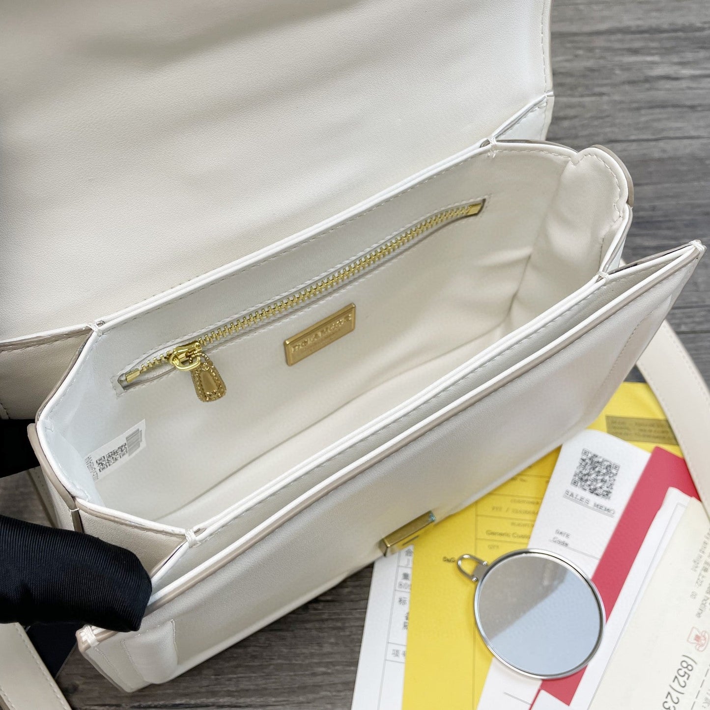 Girls Nappa Quilted White Travel Bag