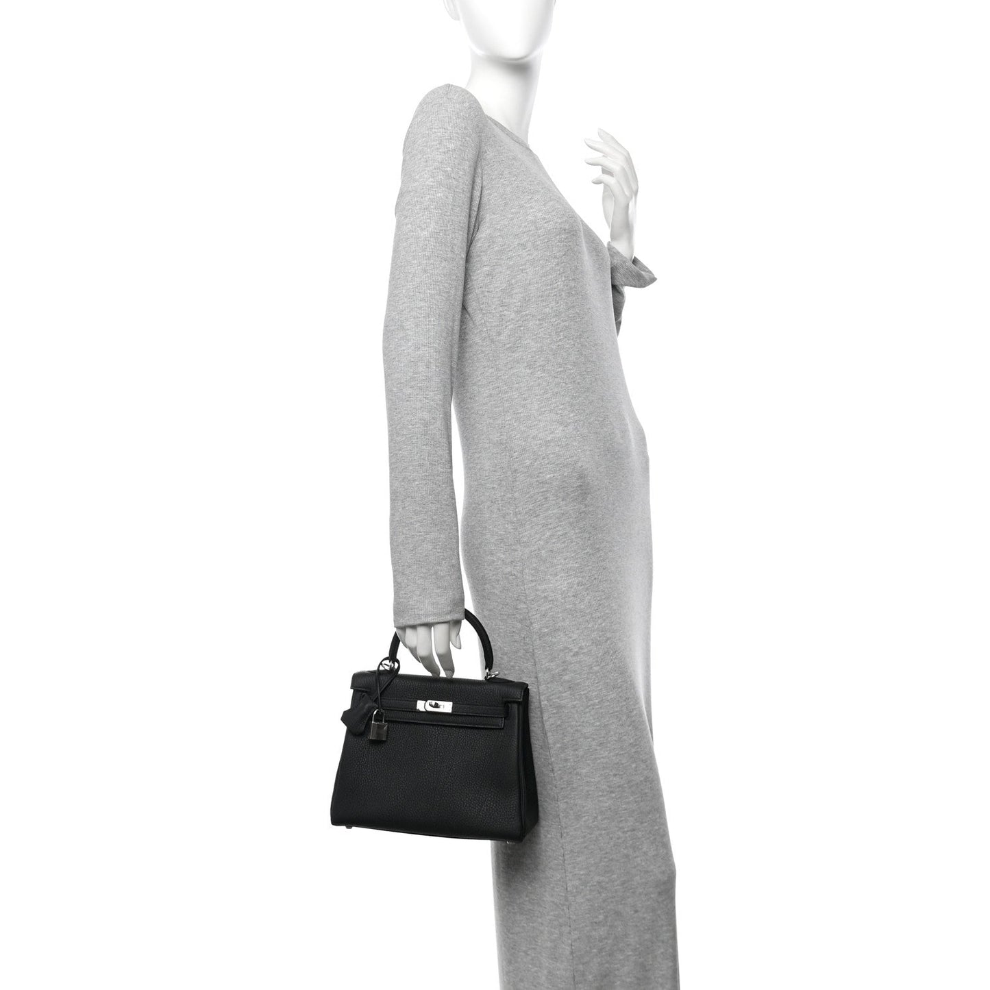 Hermes Togo Kelly Retourne Handbag Black Travel Bag